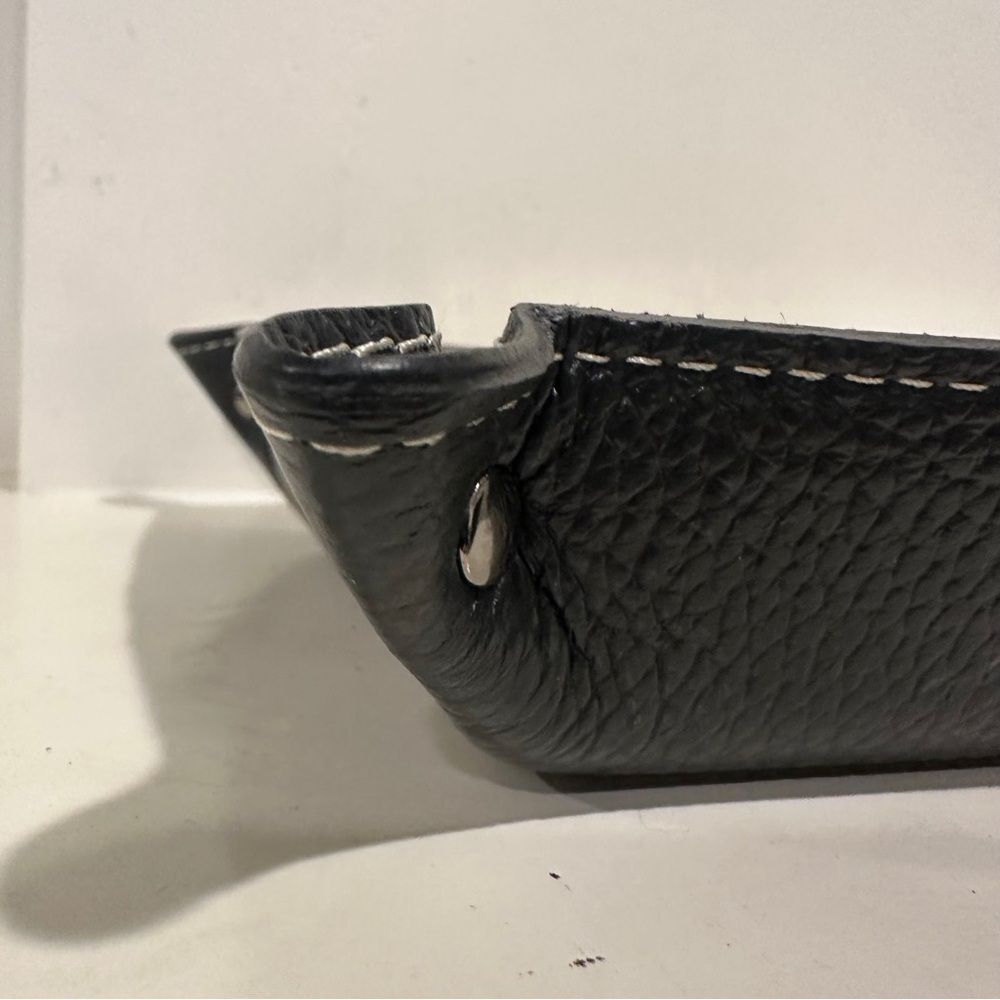 Black Italian Leather Valet Tray 6.5” x 6.5” - Picture 5 of 9
